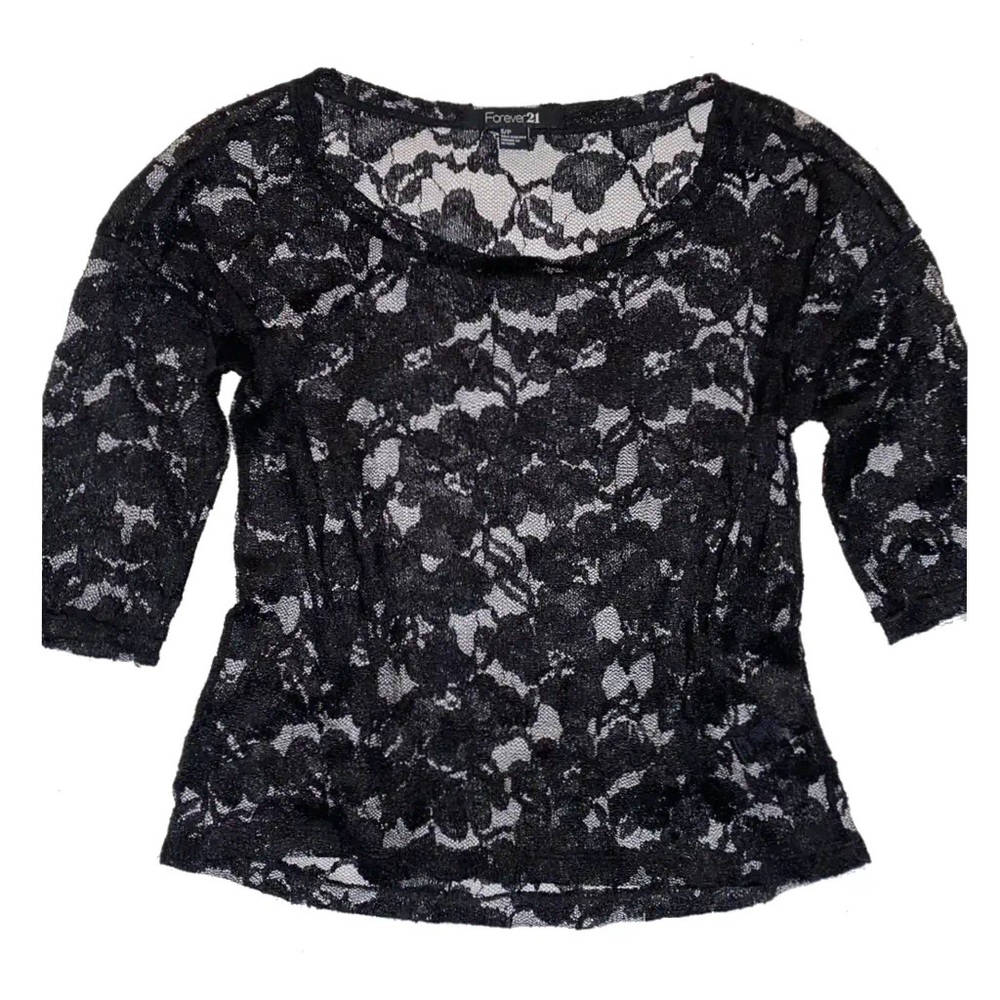Forever 21 black lace blouse